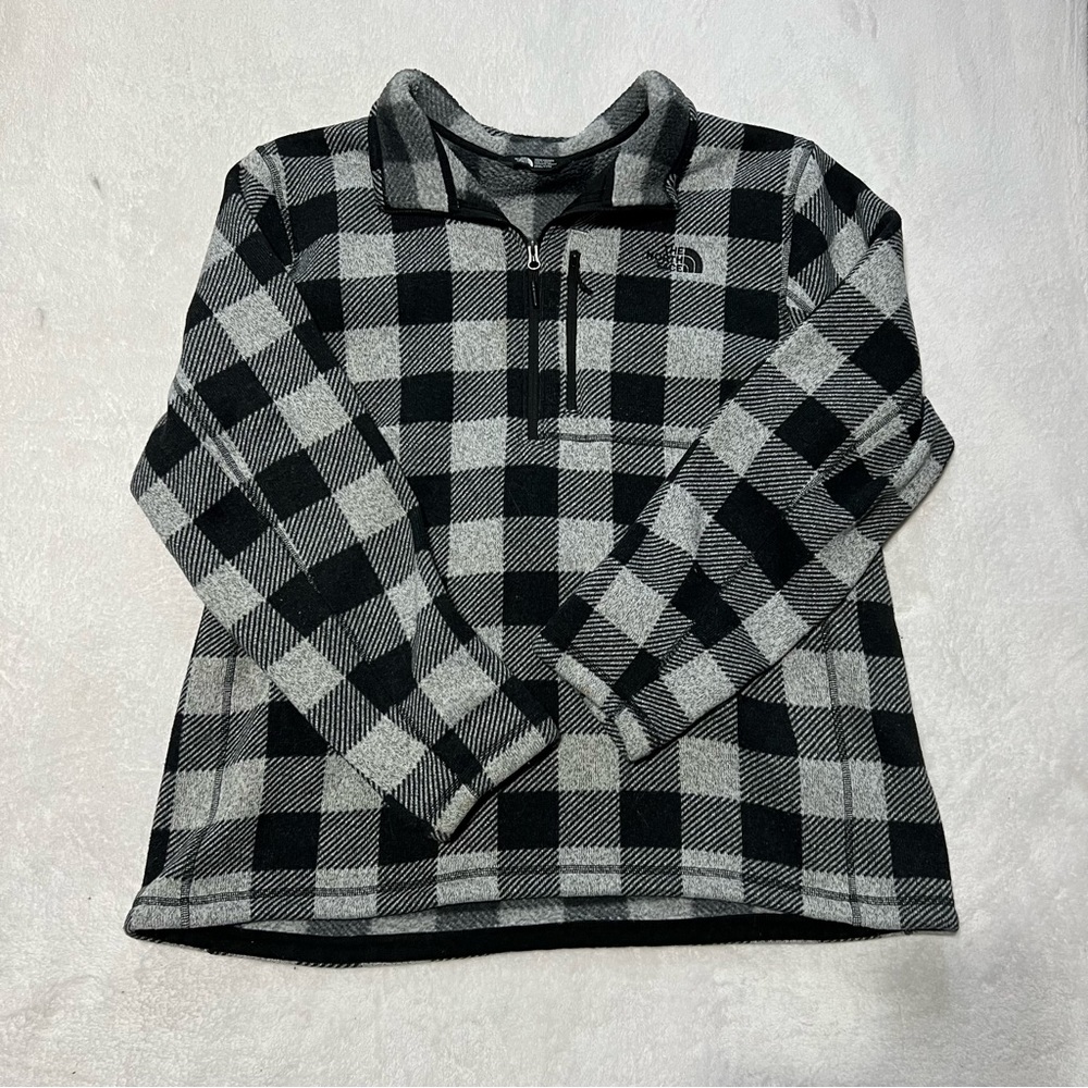Plaid north face quarter zip